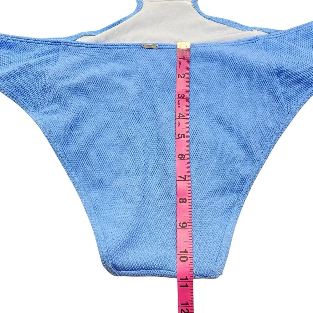 ABERCROMBIE FITCH Women Cut Out 1 Piece Swimsuit‎ Sz XL Blue Beach Pool 59-9